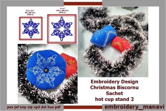 Christmas Biscornu Sachet Hot Cup Stand
